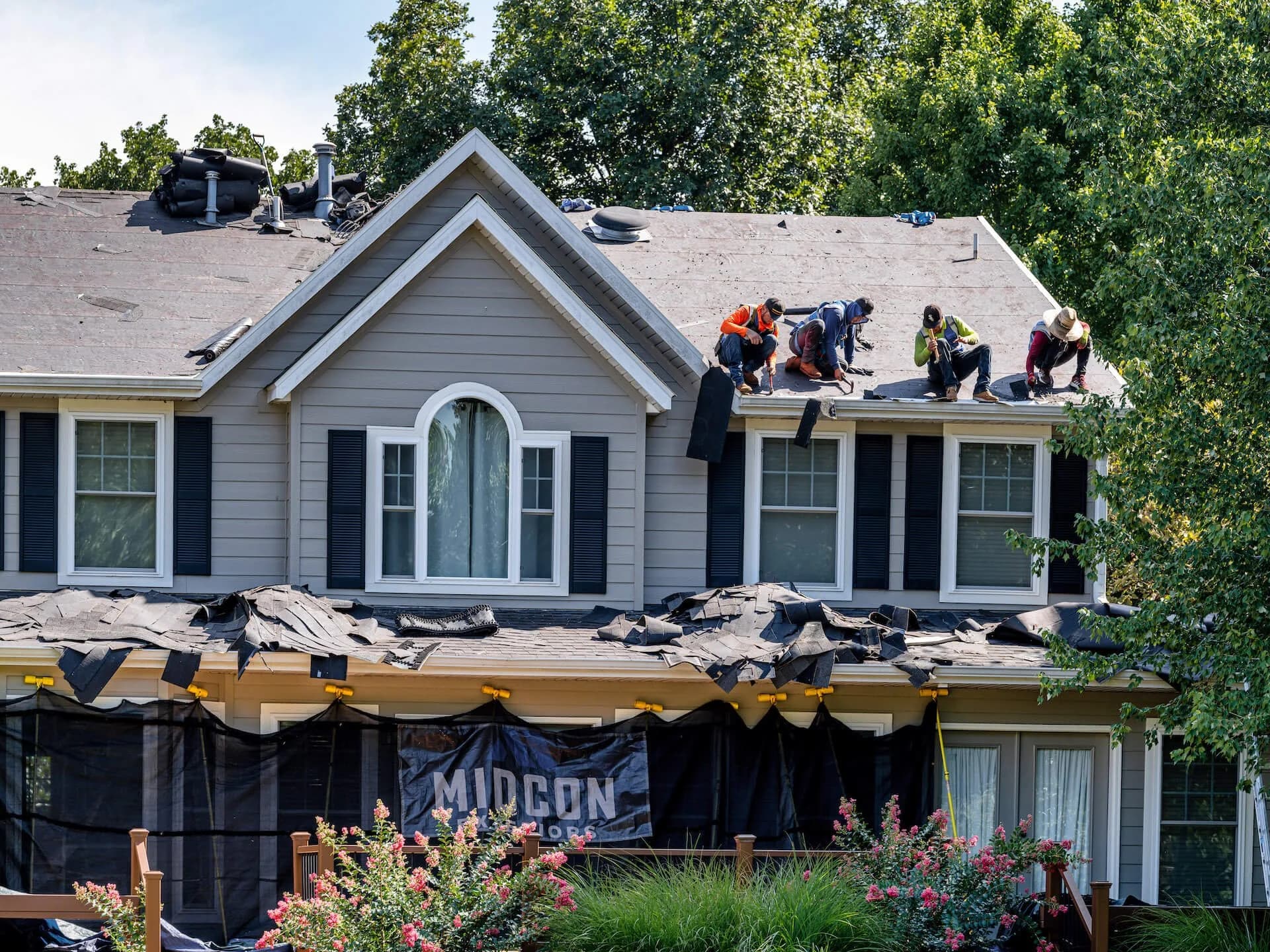 Midcon Exteriors roof repair work